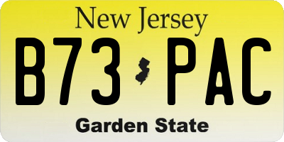 NJ license plate B73PAC