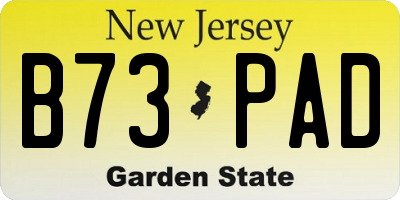 NJ license plate B73PAD
