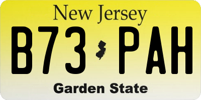 NJ license plate B73PAH
