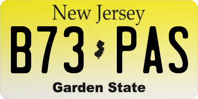 NJ license plate B73PAS