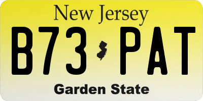 NJ license plate B73PAT