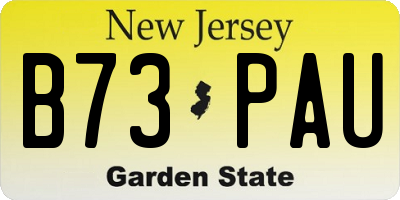 NJ license plate B73PAU