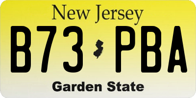 NJ license plate B73PBA