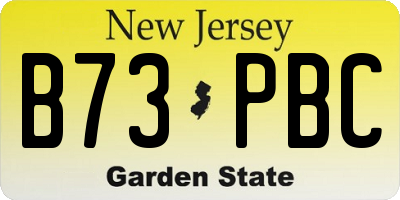 NJ license plate B73PBC