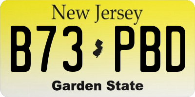 NJ license plate B73PBD