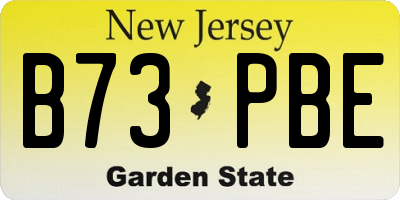 NJ license plate B73PBE
