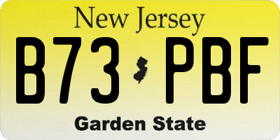 NJ license plate B73PBF