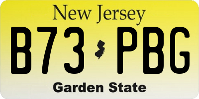NJ license plate B73PBG