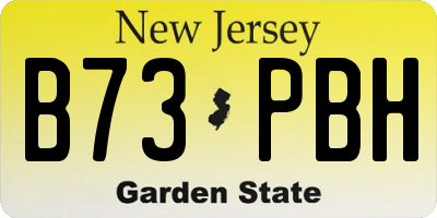 NJ license plate B73PBH