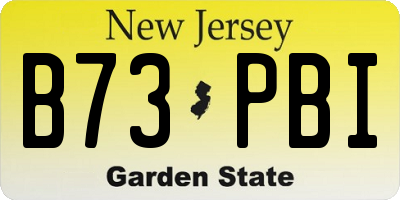 NJ license plate B73PBI