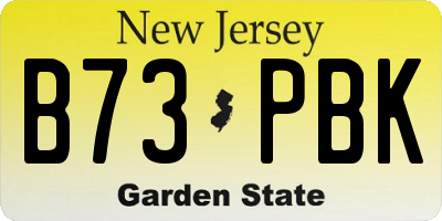 NJ license plate B73PBK
