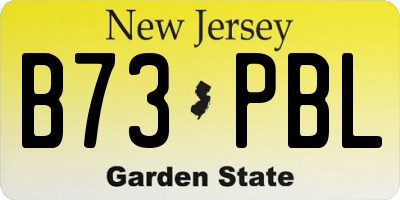 NJ license plate B73PBL
