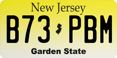 NJ license plate B73PBM