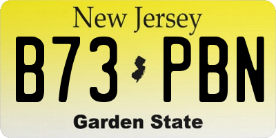 NJ license plate B73PBN