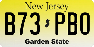 NJ license plate B73PBO