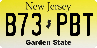 NJ license plate B73PBT