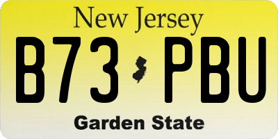 NJ license plate B73PBU