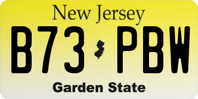 NJ license plate B73PBW
