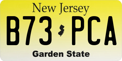 NJ license plate B73PCA