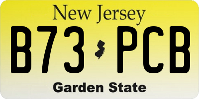 NJ license plate B73PCB