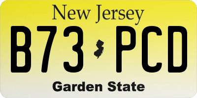 NJ license plate B73PCD