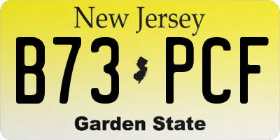 NJ license plate B73PCF