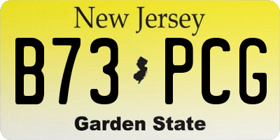 NJ license plate B73PCG