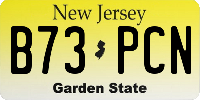NJ license plate B73PCN