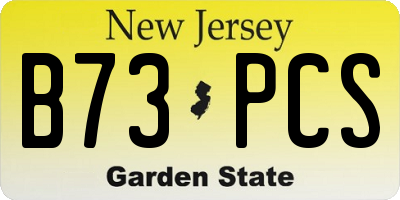 NJ license plate B73PCS