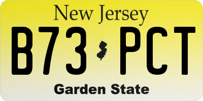 NJ license plate B73PCT