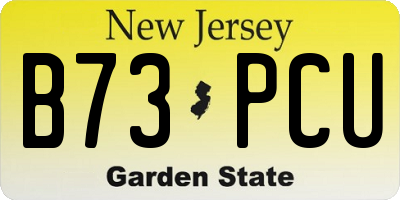 NJ license plate B73PCU