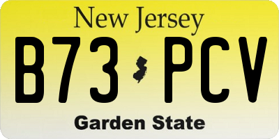 NJ license plate B73PCV