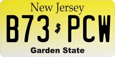 NJ license plate B73PCW