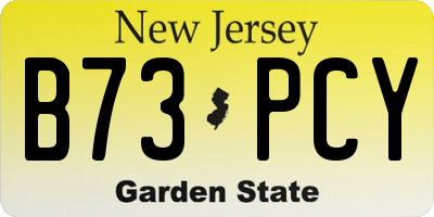 NJ license plate B73PCY