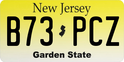 NJ license plate B73PCZ