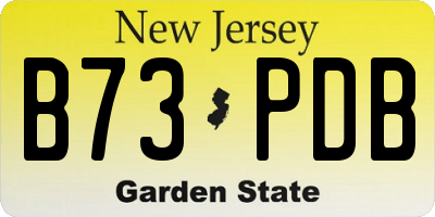 NJ license plate B73PDB