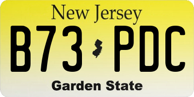 NJ license plate B73PDC