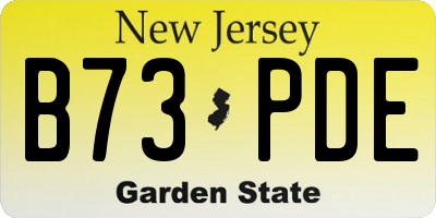 NJ license plate B73PDE