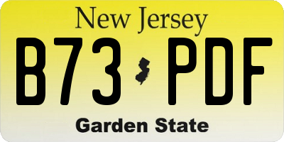 NJ license plate B73PDF