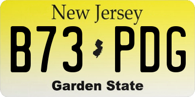 NJ license plate B73PDG