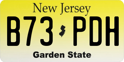 NJ license plate B73PDH