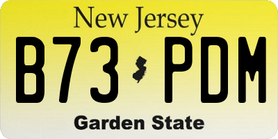 NJ license plate B73PDM