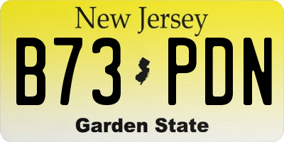 NJ license plate B73PDN