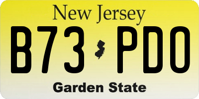 NJ license plate B73PDO