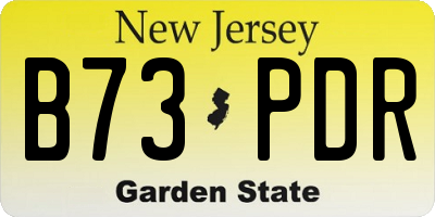 NJ license plate B73PDR
