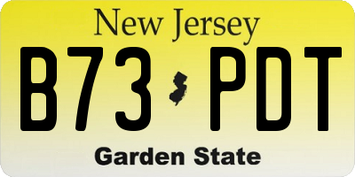 NJ license plate B73PDT