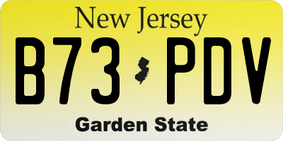 NJ license plate B73PDV