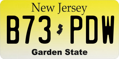 NJ license plate B73PDW