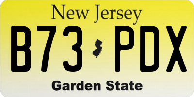 NJ license plate B73PDX