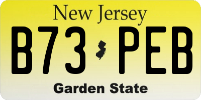 NJ license plate B73PEB